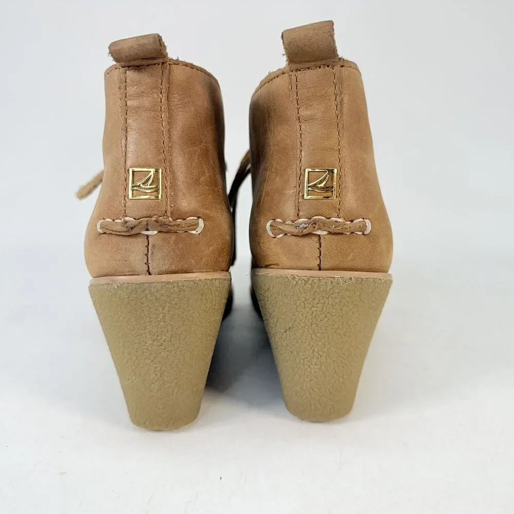 Sperry Top-Sider Harlow Women's Size 5 M Burnished Leather Wedge Bootie Shoes